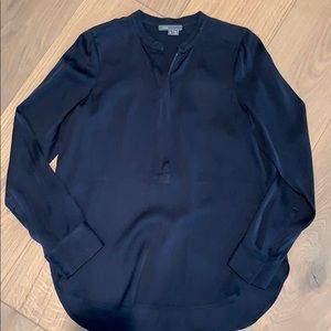 Vince silk popover shirt in Navy
